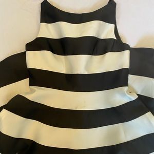 COPY - Adrianna Papell Black and White Striped Cocktail Dress Size 4